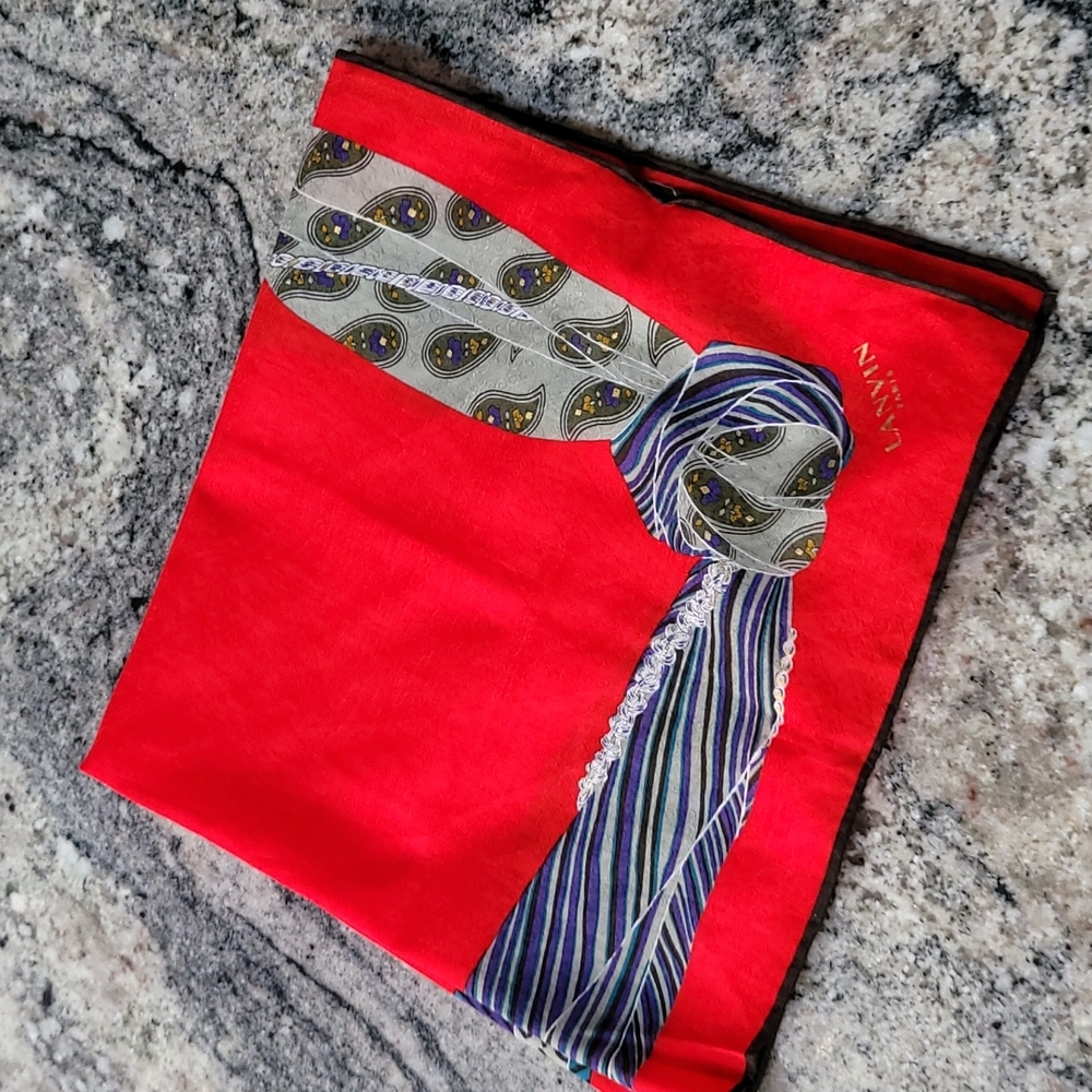 Lanvin Red and Blue Scarf